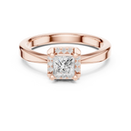 10K Rose Gold Princess-Cut Square Halo Diamond Ring