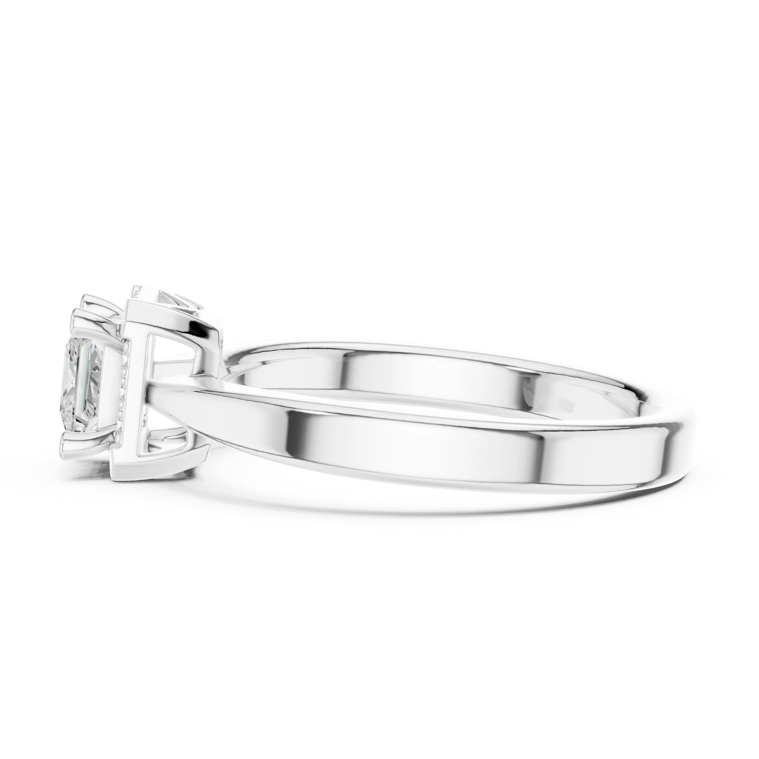 10K Rose Gold Princess-Cut Square Halo Diamond Ring