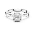 10K Rose Gold Princess-Cut Square Halo Diamond Ring
