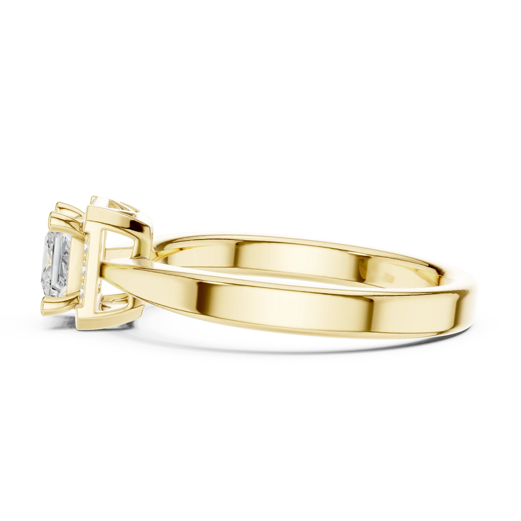 10K Rose Gold Princess-Cut Square Halo Diamond Ring