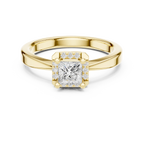 10K Rose Gold Princess-Cut Square Halo Diamond Ring