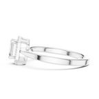 14K White Gold Emerald-Cut Octagon Halo Diamond Engagement Ring