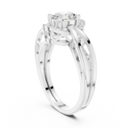 18K Yellow Gold Oval-Cut Filigree Halo Lab Grown Diamond Ring