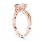 14K Rose Gold Radiant-Cut Diamond Pavé Accent Engagement Ring