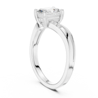 14K Rose Gold Radiant-Cut Diamond Pavé Accent Engagement Ring