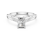 14K Rose Gold Radiant-Cut Diamond Pavé Accent Engagement Ring