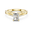 14K Rose Gold Radiant-Cut Diamond Pavé Accent Engagement Ring