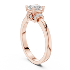 18K White Gold Princess-Cut Diamond Ring with Pavé Gallery