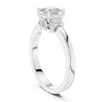 18K White Gold Princess-Cut Diamond Ring with Pavé Gallery