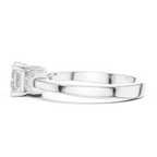 18K White Gold Princess-Cut Diamond Ring with Pavé Gallery
