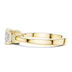18K White Gold Princess-Cut Diamond Ring with Pavé Gallery