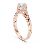 14K White Gold Princess-Cut Pavé Cathedral Moissanite Diamond Ring