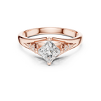 14K White Gold Princess-Cut Pavé Cathedral Moissanite Diamond Ring