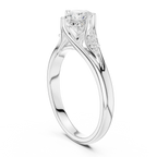 14K White Gold Princess-Cut Pavé Cathedral Moissanite Diamond Ring