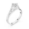 14K White Gold Princess-Cut Pavé Cathedral Moissanite Diamond Ring