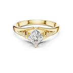 14K White Gold Princess-Cut Pavé Cathedral Moissanite Diamond Ring