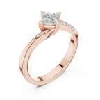 10K Yellow Gold Princess-Cut Pavé Bypass Lab Grown Diamond Ring