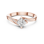 10K Yellow Gold Princess-Cut Pavé Bypass Lab Grown Diamond Ring