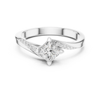 10K Yellow Gold Princess-Cut Pavé Bypass Lab Grown Diamond Ring