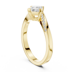 10K Yellow Gold Princess-Cut Pavé Bypass Lab Grown Diamond Ring