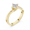 10K Yellow Gold Princess-Cut Pavé Bypass Lab Grown Diamond Ring