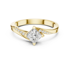 10K Yellow Gold Princess-Cut Pavé Bypass Lab Grown Diamond Ring