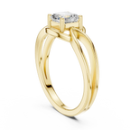 14K Rose Gold Emerald Square Architectural Bypass Diamond Engagement Ring