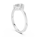 18K White Gold Pear-Cut Minimalist Solitaire Diamond Engagement Ring