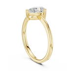 18K White Gold Pear-Cut Minimalist Solitaire Diamond Engagement Ring