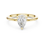 18K White Gold Pear-Cut Minimalist Solitaire Diamond Engagement Ring