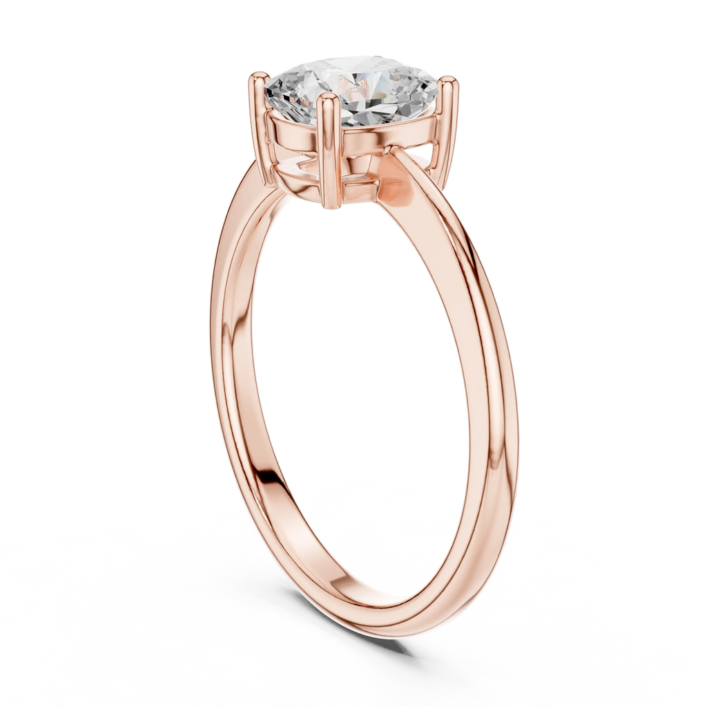 14K White Gold Cushion-Cut Diamond Minimalist Solitaire Engagement Ring