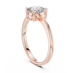 14K White Gold Cushion-Cut Diamond Minimalist Solitaire Engagement Ring