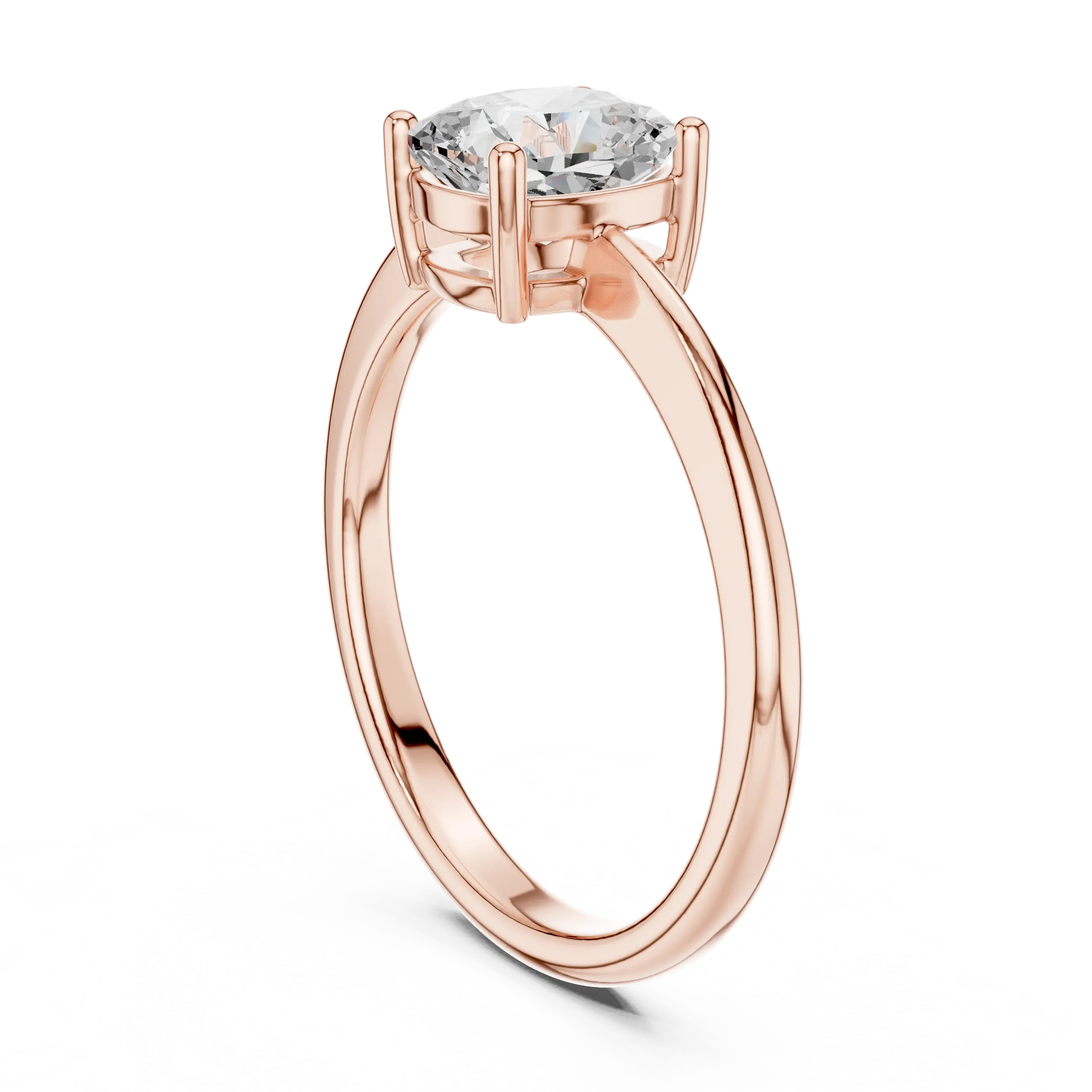 14K White Gold Cushion-Cut Diamond Minimalist Solitaire Engagement Ring