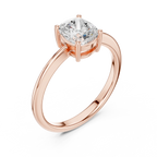 14K White Gold Cushion-Cut Diamond Minimalist Solitaire Engagement Ring
