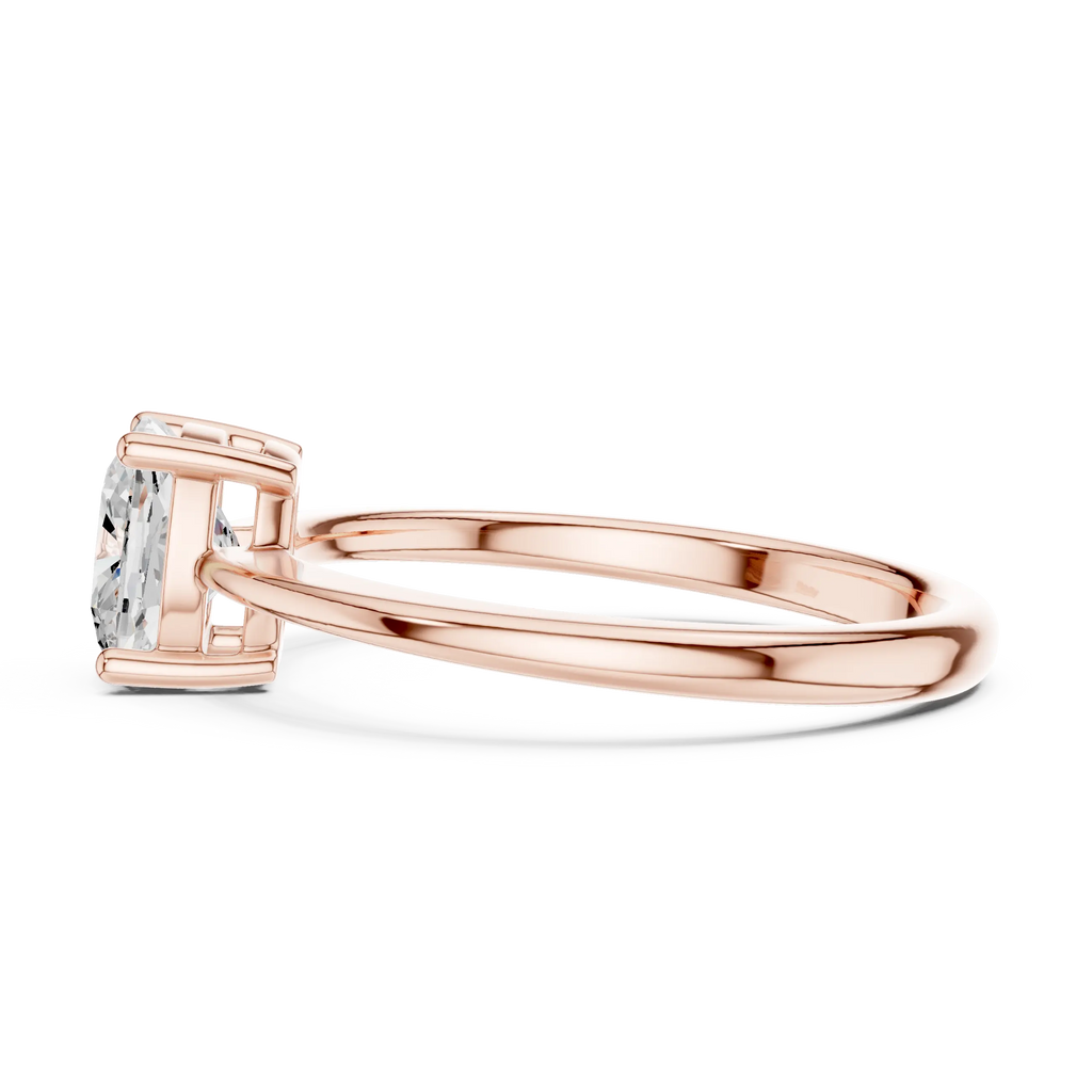 14K White Gold Cushion-Cut Diamond Minimalist Solitaire Engagement Ring