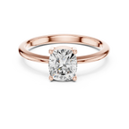 14K White Gold Cushion-Cut Diamond Minimalist Solitaire Engagement Ring