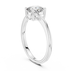 14K White Gold Cushion-Cut Diamond Minimalist Solitaire Engagement Ring