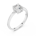 14K White Gold Cushion-Cut Diamond Minimalist Solitaire Engagement Ring
