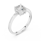14K White Gold Cushion-Cut Diamond Minimalist Solitaire Engagement Ring