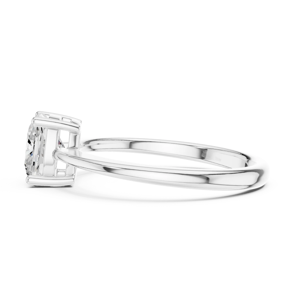 14K White Gold Cushion-Cut Diamond Minimalist Solitaire Engagement Ring
