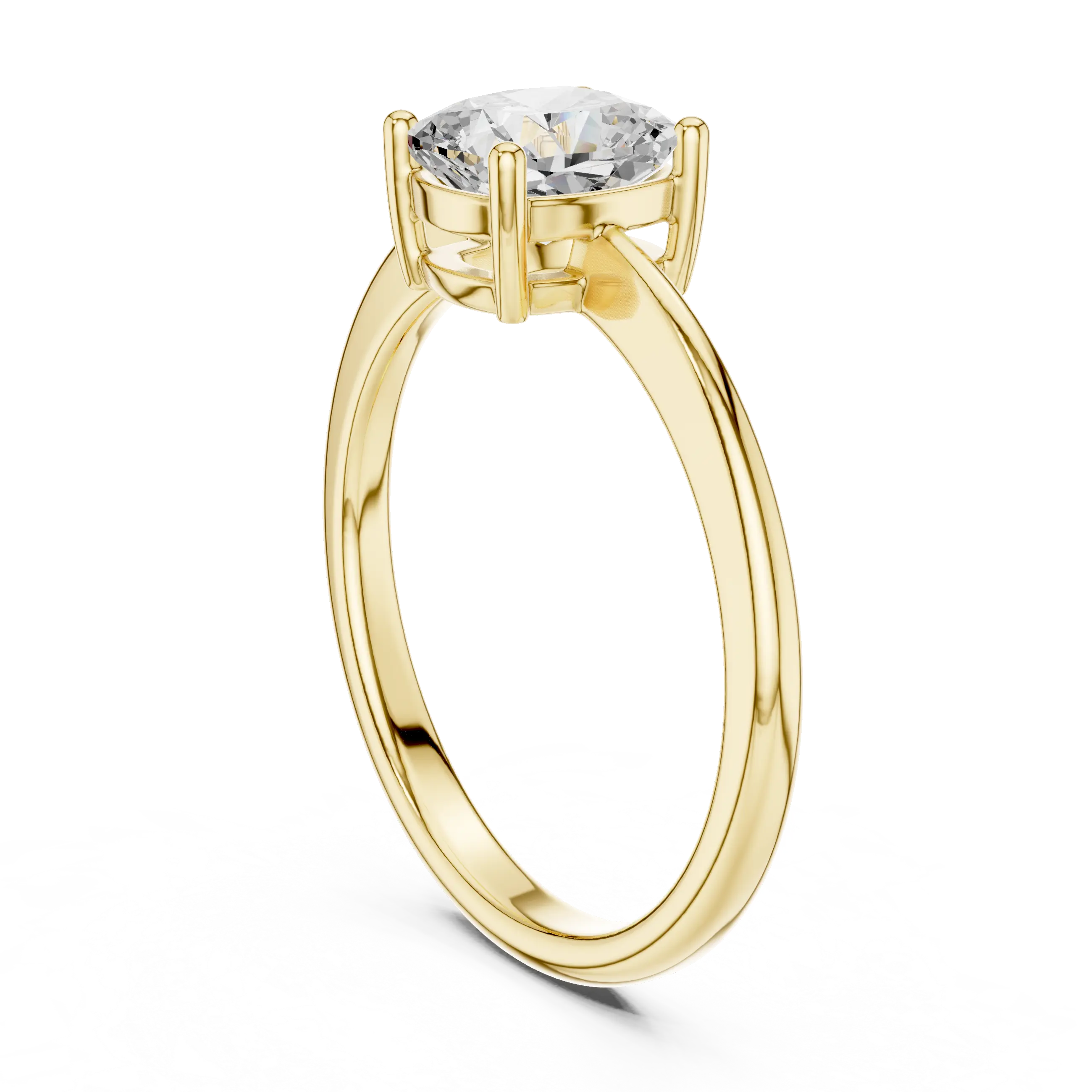 14K White Gold Cushion-Cut Diamond Minimalist Solitaire Engagement Ring