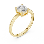 14K White Gold Cushion-Cut Diamond Minimalist Solitaire Engagement Ring