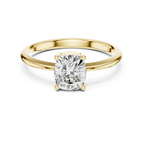 14K White Gold Cushion-Cut Diamond Minimalist Solitaire Engagement Ring