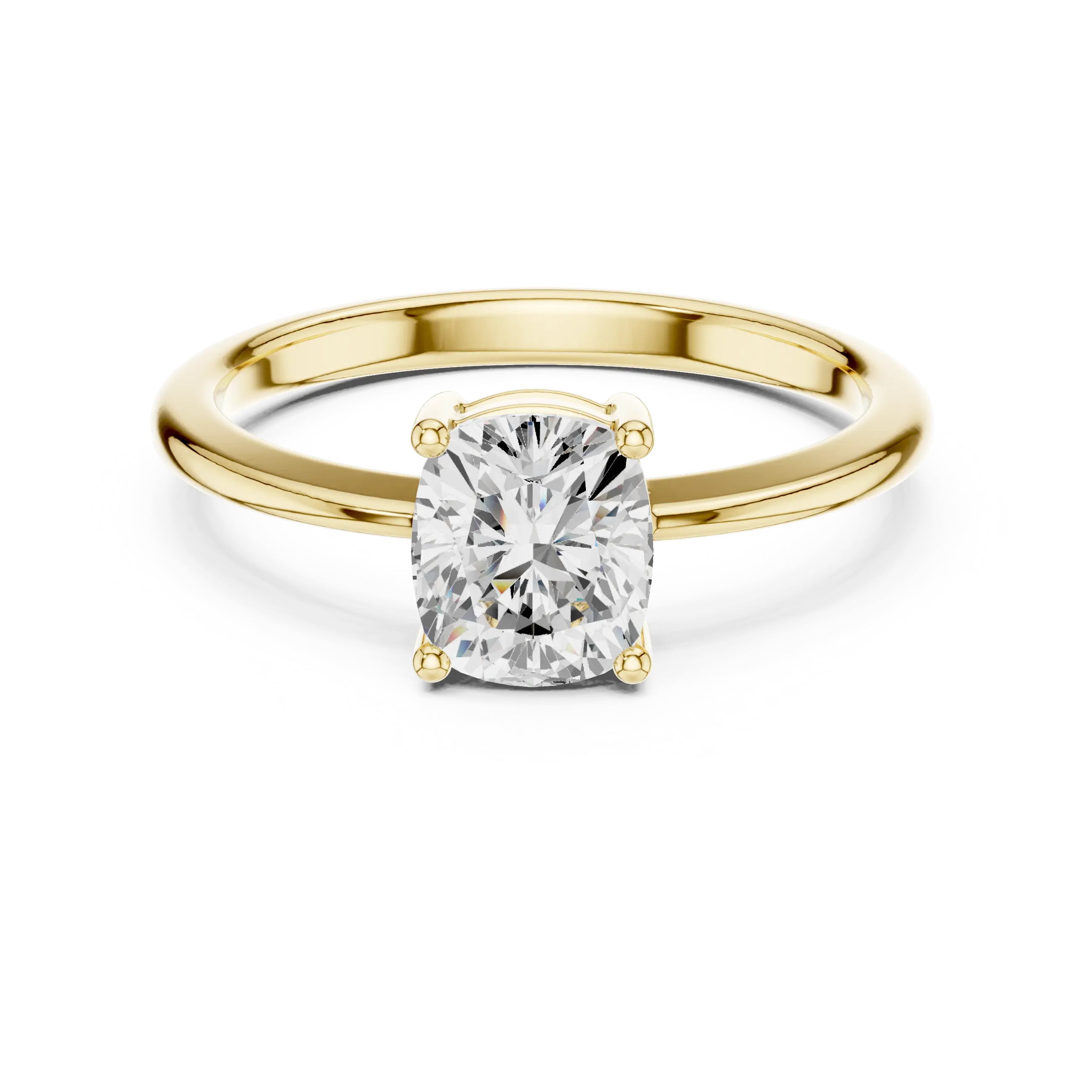 14K White Gold Cushion-Cut Diamond Minimalist Solitaire Engagement Ring