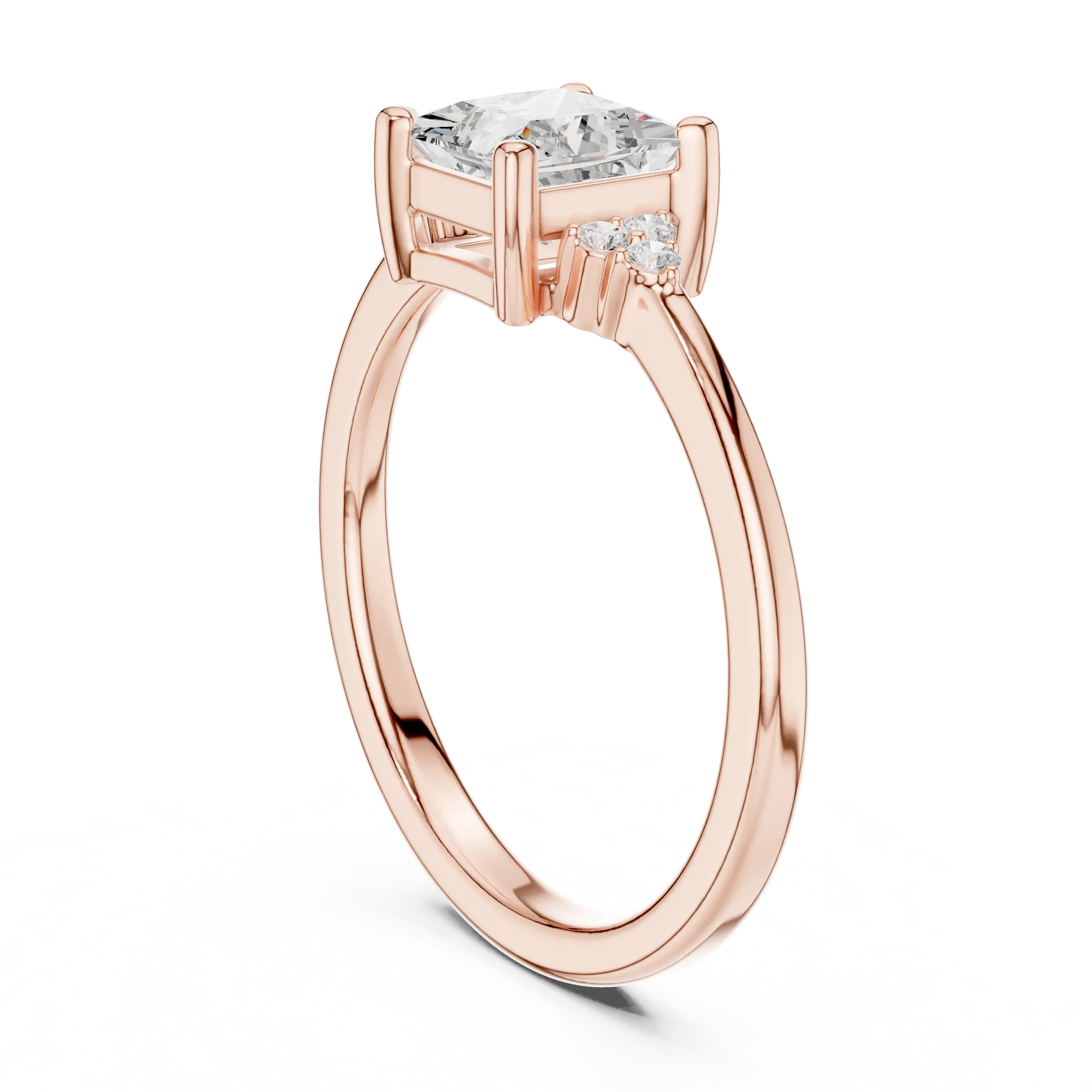 10K Yellow Gold Princess-Cut Moissanite Diamond Engagement Ring
