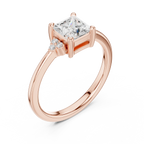 10K Yellow Gold Princess-Cut Moissanite Diamond Engagement Ring