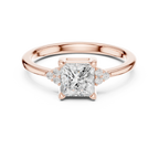 10K Yellow Gold Princess-Cut Moissanite Diamond Engagement Ring