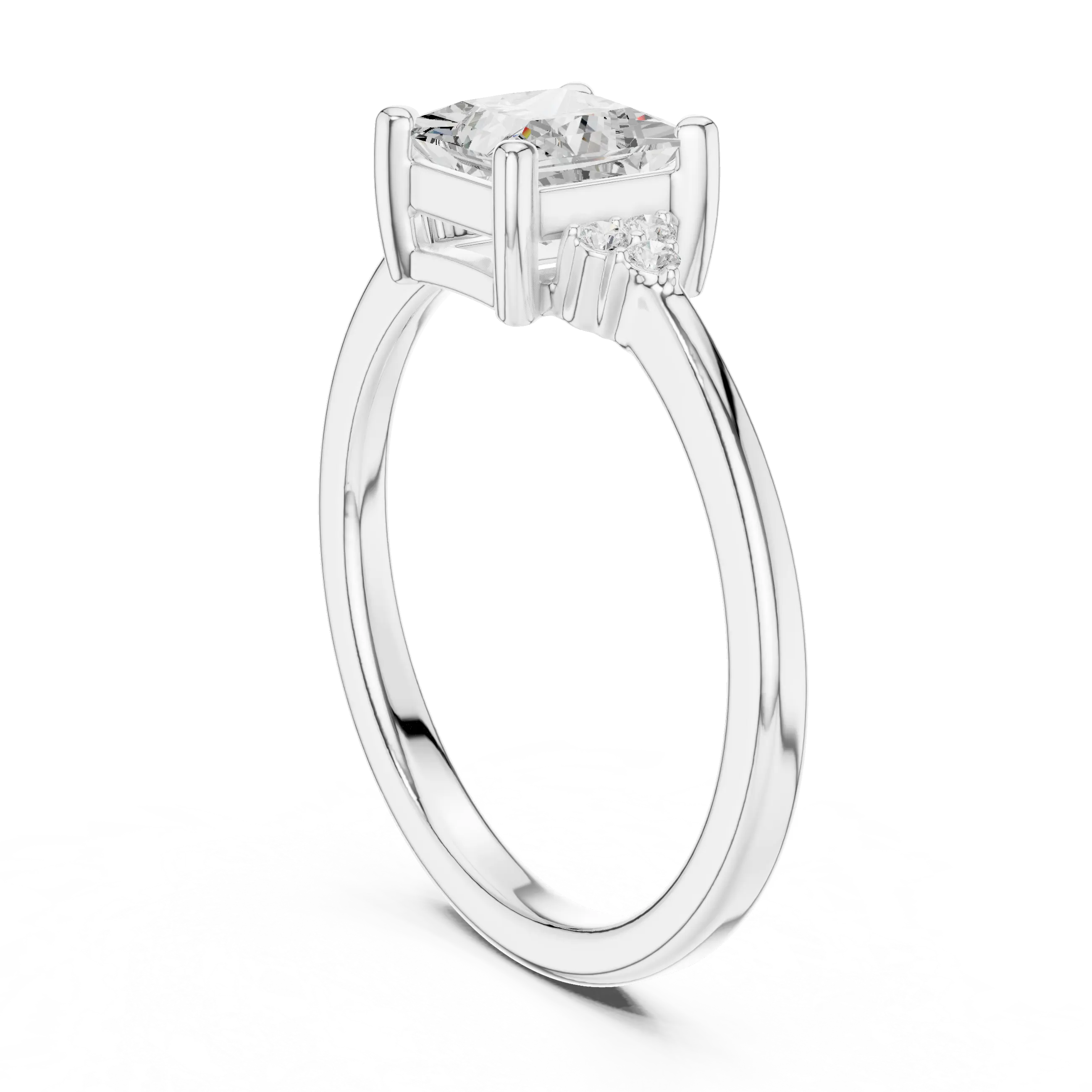 10K Yellow Gold Princess-Cut Moissanite Diamond Engagement Ring