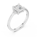 10K Yellow Gold Princess-Cut Moissanite Diamond Engagement Ring