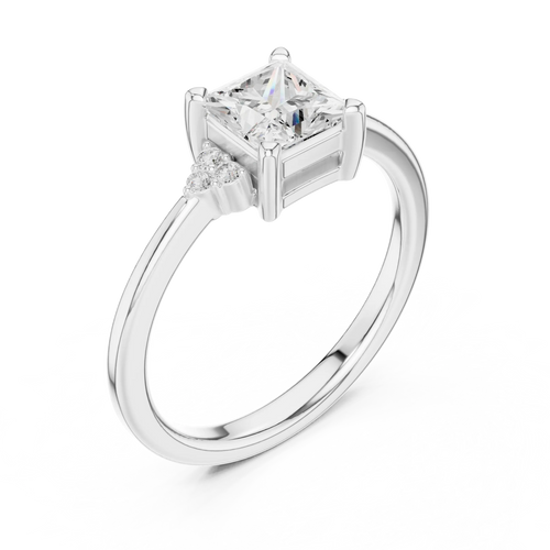 10K Yellow Gold Princess-Cut Moissanite Diamond Engagement Ring
